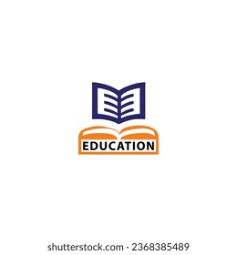 Ilustración del logotipo del libro educativo y de la plantilla del vector de iconos.