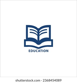 Ilustración del logotipo del libro educativo y de la plantilla del vector de iconos.