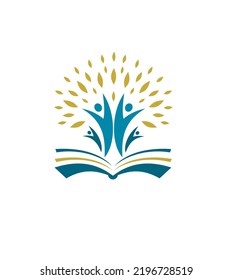 Icono de símbolo del logotipo del libro de educación
