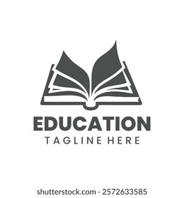 Education book logo silhouette style