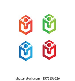 Education book logo vector design represents school