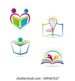 Education Book Logo Vector Design Represents School, University And Education Emblem.