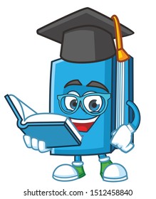 education book mascot character design vector with graduation hat