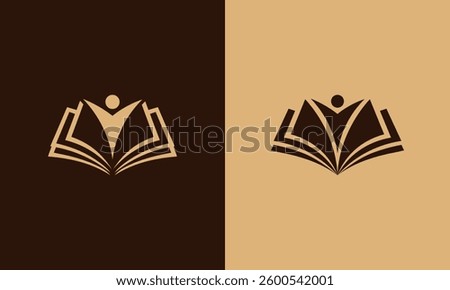 Education book minimalistic logo design	
