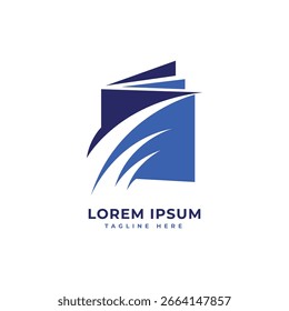 education book shop library creative book store logo design modern minimal knowledge concept