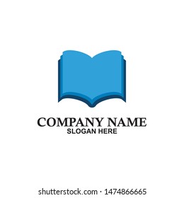 education book shop store vector logo design template. Open book education logo vector image symbol Illustration design template