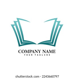plantilla de diseño del logotipo vectorial de tienda de libros educativos. Símbolo de imagen vectorial del logotipo de educación de libros abierta Plantilla de diseño de ilustraciones