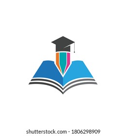 Diseño de icono de la plantilla de libros de educación