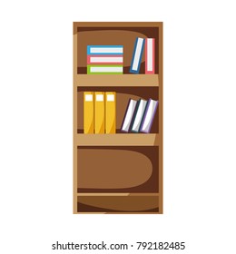 biblioteca de educación con libros y documentos de carpetas