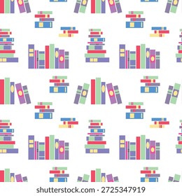 Patrón de repetición de libros de Educación en Colores vibrantes, diseño de Vectores de aprendizaje