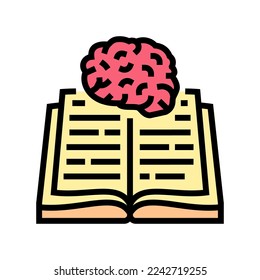 vector de icono del color del cerebro educativo. signo del cerebro educativo. ilustración de símbolo aislado