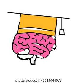 education brain line icon vector. education brain sign. isolated symbol illustration