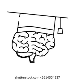 education brain line icon vector. education brain sign. isolated contour symbol black illustration