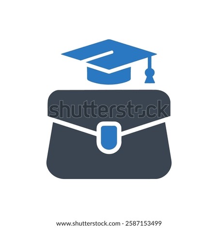 Education Briefcase Icon On White Background
