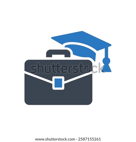 Education Briefcase Icon On White Background