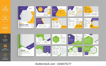 Education Brochure Bundle with modern abstract design. Use for School, College, University, marketing, print, annual report and business presentations and Multi-Purpose