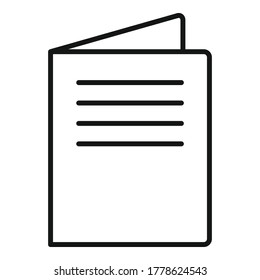 Icono del folleto sobre educación. Esbozo de la educación icono vector para el diseño web aislado en fondo blanco