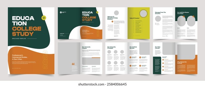 Education Brochure Template Layout, A4 Template, 12 Page