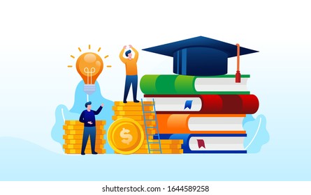 Education budget illustration flat vector template