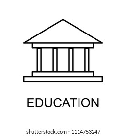 education building line icon. Element of human resources signs with name for mobile concept and web apps. Thin line education building line icon can be used for web and mobile on white background