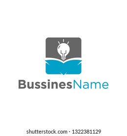 education bulb and book logo icon vector