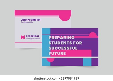 Education business card template. A clean, modern, and high-quality design business card vector design. Editable and customize template business card