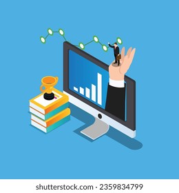 Education - Business consultant, strategy and analysis 3d vector illustration concept for banner, website, illustration, landing page, flyer, etc