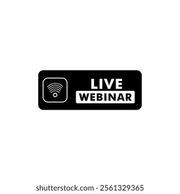 Education Business Online video logo icon. Live Webinar button icon vector