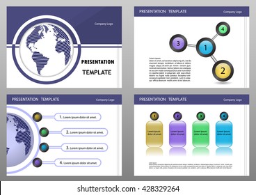Education or business presentation template set.Presentation templates Infographic elements flat design set for brochure flyer leaflet marketing advertising.Vector illustration