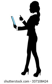 education, business and technology concept - smiling businesswoman or student with tablet pc computer