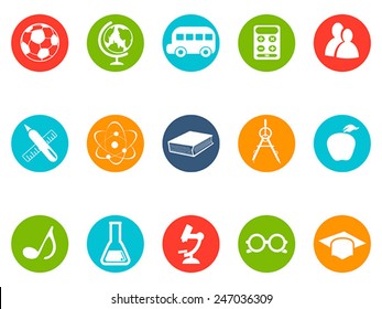 education button icons set