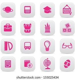 Education buttons,Pink version,vector