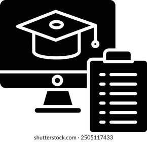 education calender solid glyph vector illustration