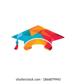 Education Call vector logo design template. Graduation cap and handset icon logo.