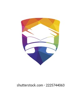 Education Call vector logo design template. Graduation cap and handset icon logo.	