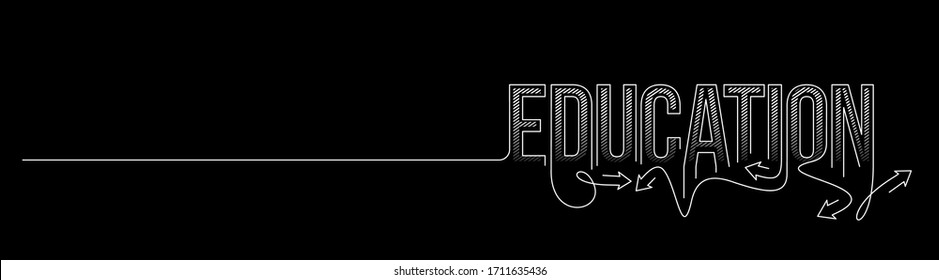Education Calligraphic line art Text shopping poster vector illustration Design.
