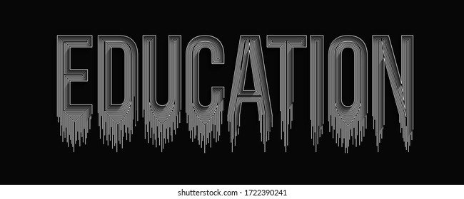 Education Calligraphic line art Text shopping poster vector illustration Design.