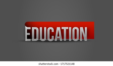 Education Calligraphic Sticker Text shopping vector illustration Design.