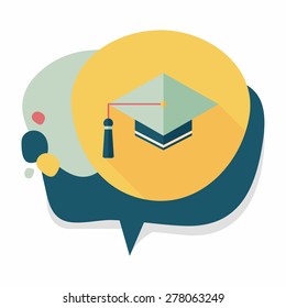 Education Cap flat icon with long shadow,eps10