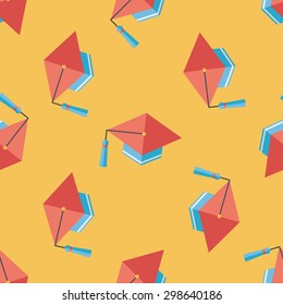 Education Cap flat icon,eps10 seamless pattern background