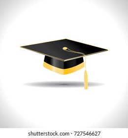Education cap with golden elements