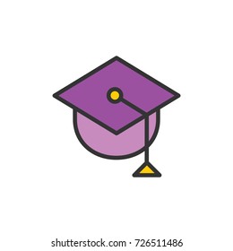 Education cap icon logo design vector illustration