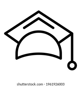 Icono de la tapa de educación. Icono del vector del límite de educación de esquema para el diseño web aislado en fondo blanco