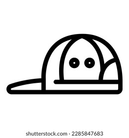 Education cap icon outline vector. Sport visor. Sun peak