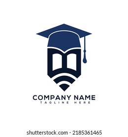 Education cap and letter B vector logo