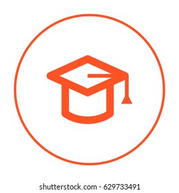 Education cap line vector icon