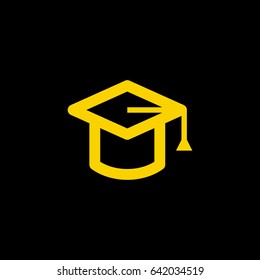 Education cap line vector icon