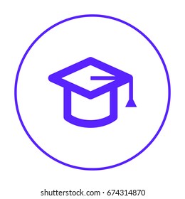 Education cap line vector icon