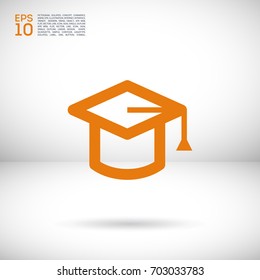 Education cap line vector icon
