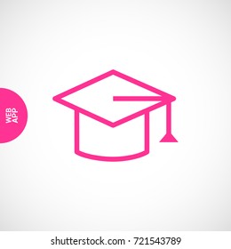 Education cap line vector icon